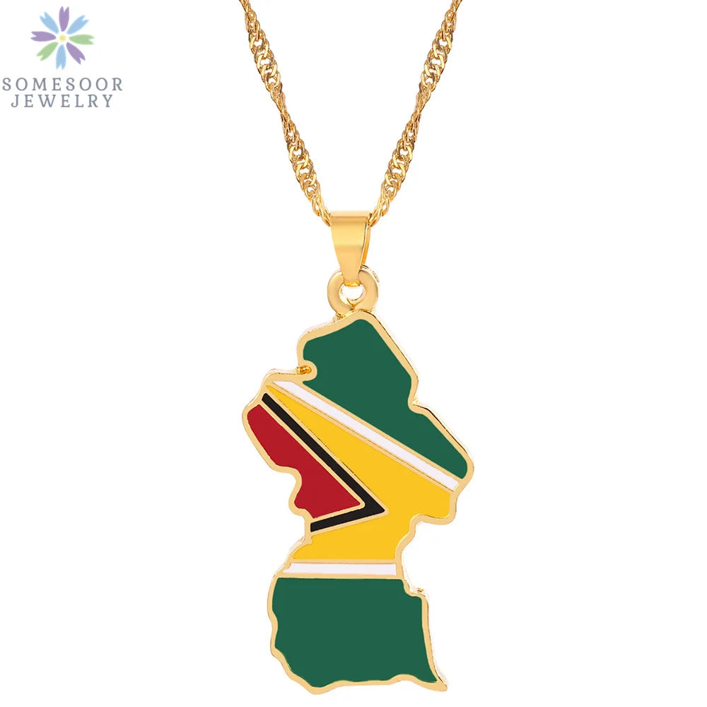 Stijlvolle SOMESOOR Afrikaanse nationale vlag ketting - Vier Nigeria, Ghana en Jamaica met hip-hop emaille hanger kettingjuwelen - Perfect cadeau voor vrouwen
