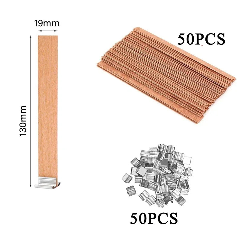 Wood Candle Wick with Clip for DIY Candles Soy Wax Supplies