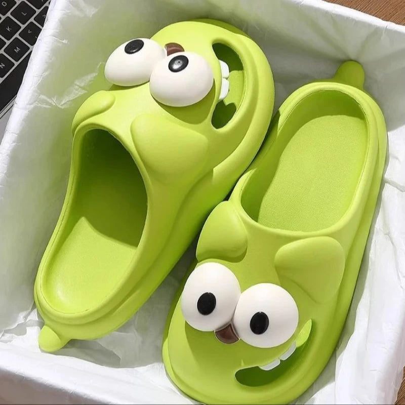 Schattige Grote Oog Hond Tong Kus Slippers - Leuk en Comfortabel Cartoon-Stijl EVA Schoeisel voor Vrouwen