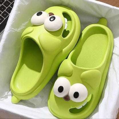 Schattige Grote Oog Hond Tong Kus Slippers - Leuk en Comfortabel Cartoon-Stijl EVA Schoeisel voor Vrouwen