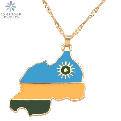 Stijlvolle SOMESOOR Afrikaanse nationale vlag ketting - Vier Nigeria, Ghana en Jamaica met hip-hop emaille hanger kettingjuwelen - Perfect cadeau voor vrouwen