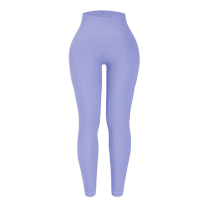 Verhoog je training met hoge taille naadloze gebreide yoga leggings voor vrouwen - stijlvol, slankmakend en perfect voor hardlopen en fitness!