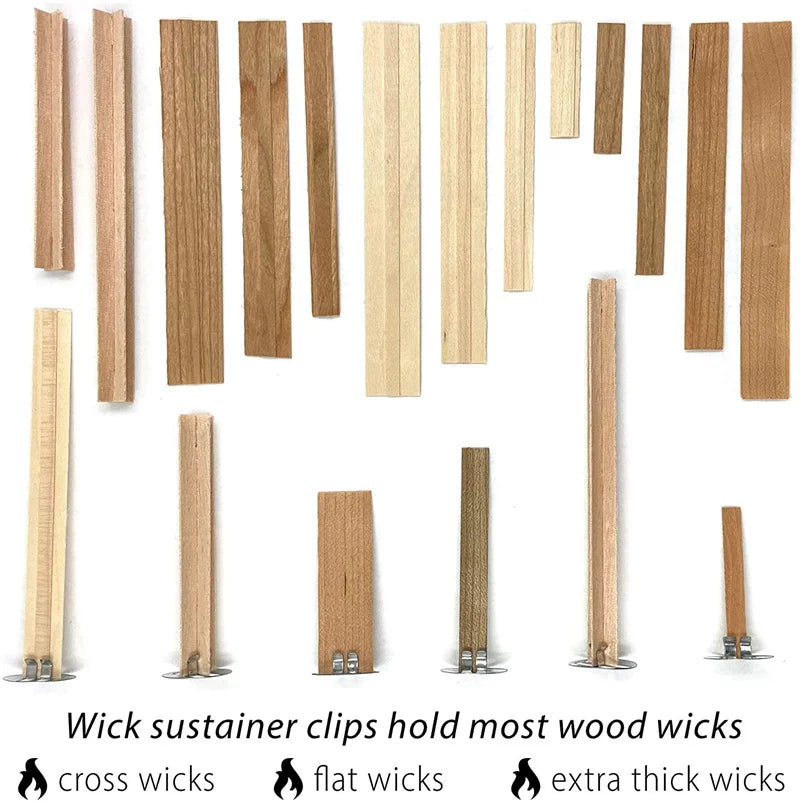 100pcs Wood Candle Wick Base Clips Metal Wick Tabs for Candle Making Supplies Soy Wax DIY Craft