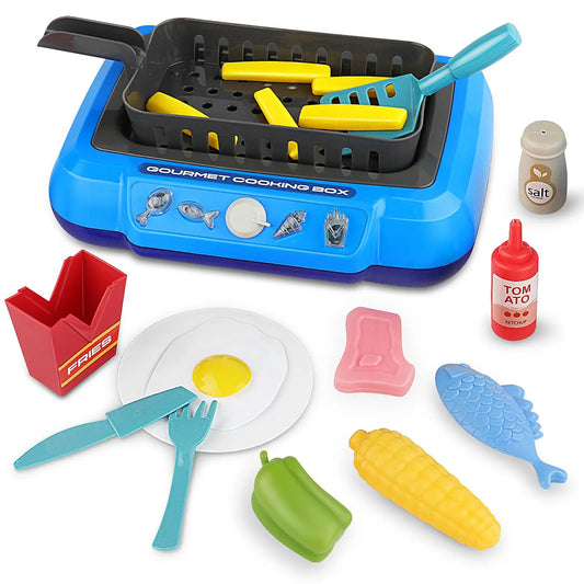 Spannende Kleurveranderende Gourmet Kookset - 20PCS Keukenaccessoires met Lichten voor Leuk Doe- alsof Spel, Perfect Cadeau voor Kinderen!