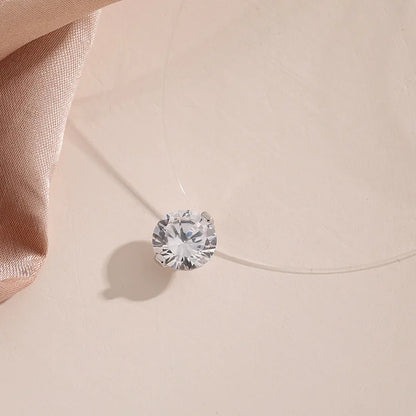 Glamoureuze Transparante Vistrap Vrouwen Chokers met Sprankelende Kristallen Ballen Hangers – Elegante Bruiloft Hals Sieraden en Stijlvolle Accessoires