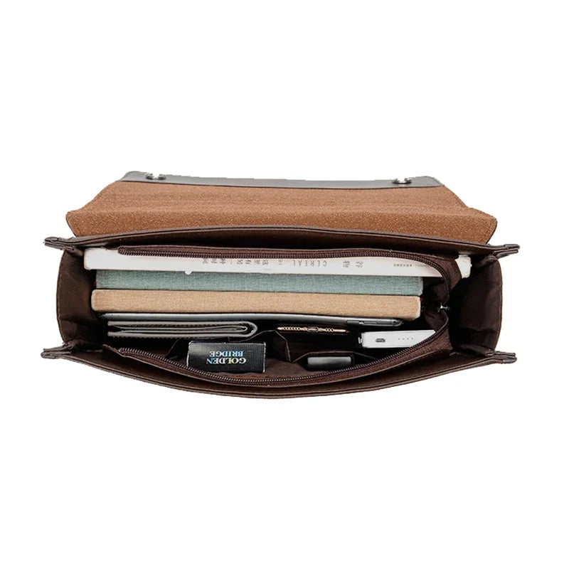 Stijlvolle PU Leren Heren Tote Laptoptas - Veelzijdige Business Schoudertas met Laptopcompartiment en Document Organizer voor 2025
