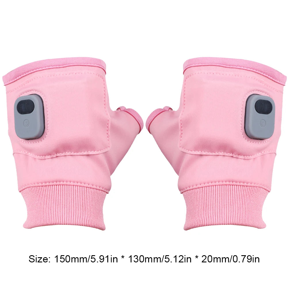 Ultieme Oplaadbare Touchscreen Verwarmde Handschoenen - 360° Warmte voor Buiten Hiking en Fietsen, Vingerloze Ontwerp voor Maximale Behendigheid!