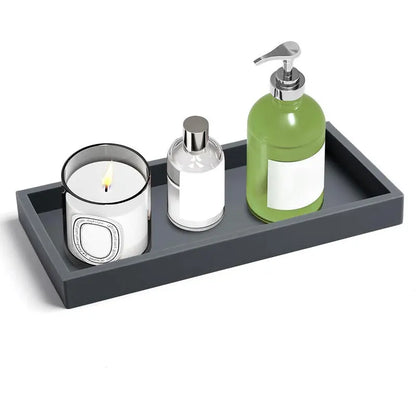 Stijlvolle Siliconen Badkamer Aanrecht Tray - Versterkt & Duurzaam Schokbestendig Rechthoekig Ontwerp voor Zeepdispensers en Essentiële Producten
