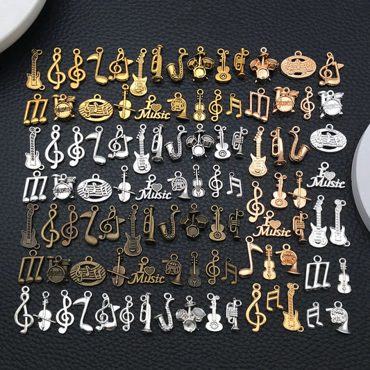 Music Charms for Jewelry Making Mixed Metal Notes Instruments DIY Earrings Necklaces Craft Supplies