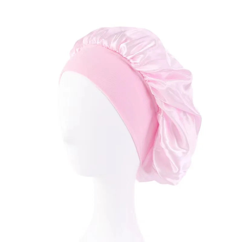 Satin Bonnet Silk Hair Bonnet Sleeping Sleep Bonnets Large Wide Soft Band for Curly Hair Braids Women's Night Cap for Hair Care