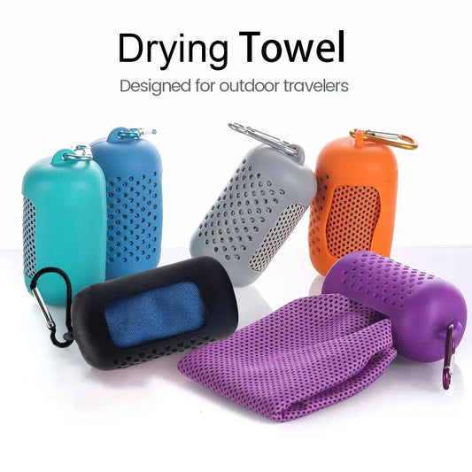 Revolutionaire Circulaire Silicoen Gewikkelde Koeltowel - Sneldrogende Microvezel Strand- en Fitnessaccessoire (1PC)
