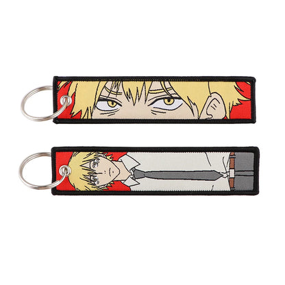 Stijlvolle Japanse Anime Geborduurde Sleutelhangers – Perfecte Sleuteltags voor Motorfietsen, Auto's en Rugzakken – Trendy Sleutelhanger Cadeaus voor Vrienden!