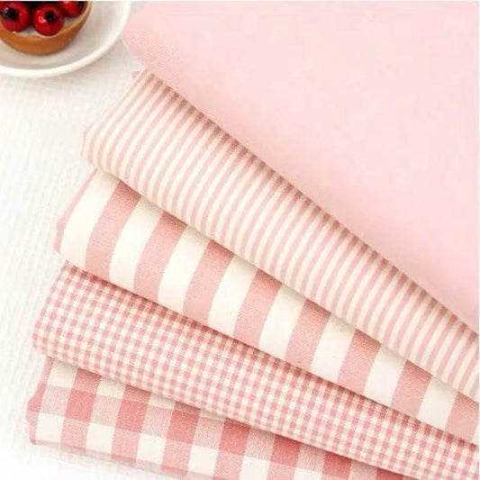 Pink Linen Cotton Fabric for Sewing Quilting Patchwork DIY Bags Baby Clothes Home Decor