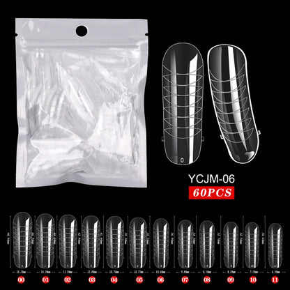 60 stuks Nagelverlengingsvormen voor Snelle UV Gel Polish Toepassing - Perfect voor Acrylnagels en Valse Nagelkunst met Dual System Manicure Accessoires!