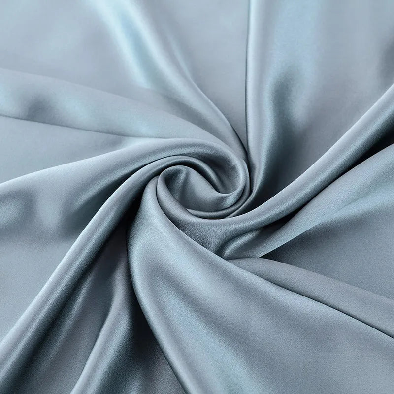 100% Mulberry Silk Fabric 114cm Wide Plain Dyed Solid Color Silk for Dresses Scarves Sewing by Meter