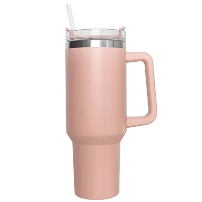 Extra grote 40oz geïsoleerde mok met handvat, deksel en rietje - Perfecte roestvrijstalen koffie reisthermosbekertje!