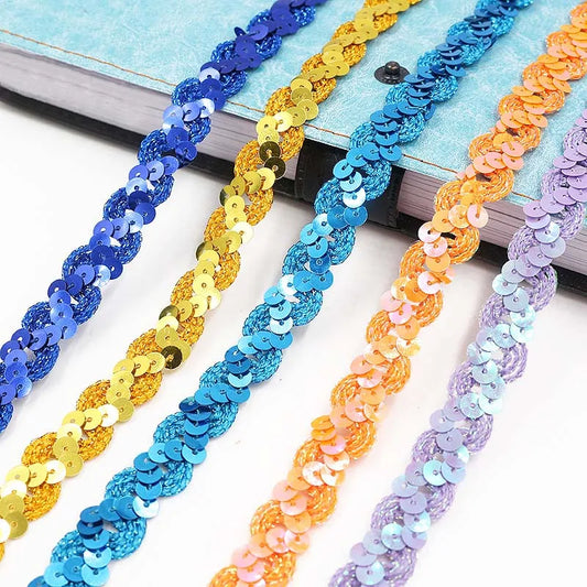 Sequin Ribbon Lace Trim 5m Sparkly Sequin Fabric Trim for Sewing Headdress Wedding Decor DIY Crafts