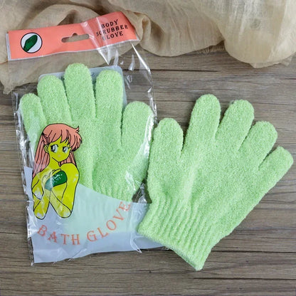 Verwen uzelf in luxe: Zachte exfoliërende badhandschoenen en rugschrobber set voor een verfrissende douche-ervaring thuis of in het hotel
