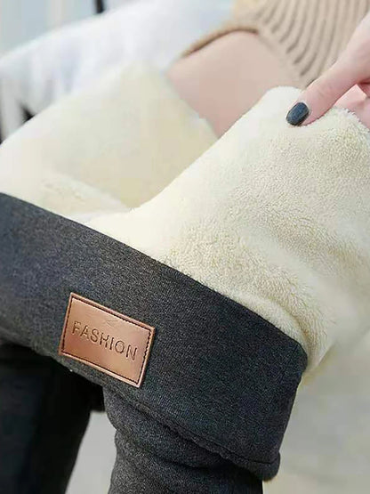 Gezellige Chique Dames Hoge Taille Thermoleggings - Naadloze Lamfleece voor Ultieme Warmte deze Winter