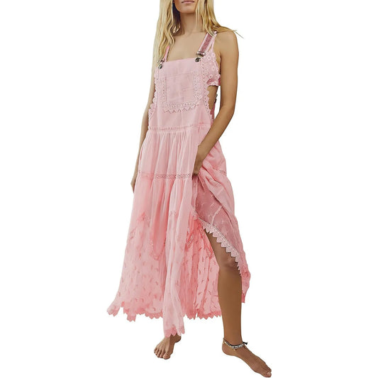 Chic Gelaagde Ruffles Maxidress - Stijlvolle Boheemse Mouwloze Bodycon voor Vrouwen