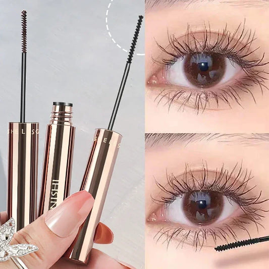 Luxueuze Zijdevezel Matte Mascara met Ultra-Fijne Borstel voor Verlengde, Krullende Wimpers – Waterproof en Sneldrogend in Elegant Krachtig Bruin Zwart