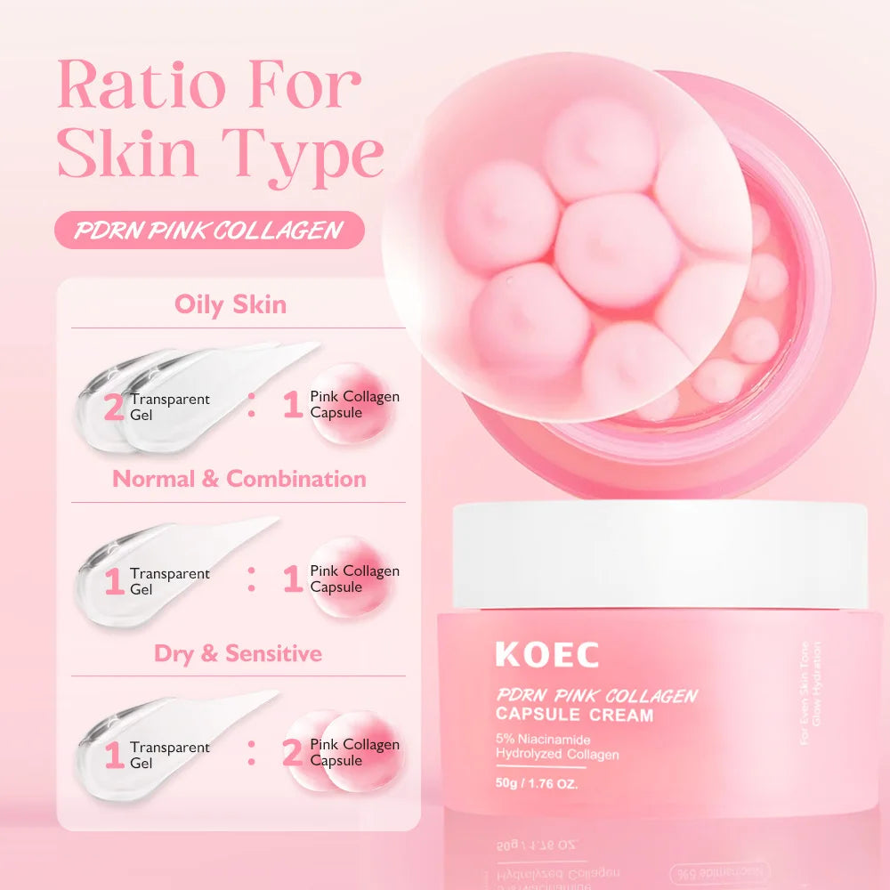Vernieuw je huid met onze lichte moisturizer: 5% Niacinamide crème voor een stralende, egale huidtint en diepe hydratatie met collageencapsules!