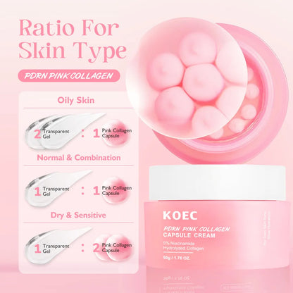 Vernieuw je huid met onze lichte moisturizer: 5% Niacinamide crème voor een stralende, egale huidtint en diepe hydratatie met collageencapsules!