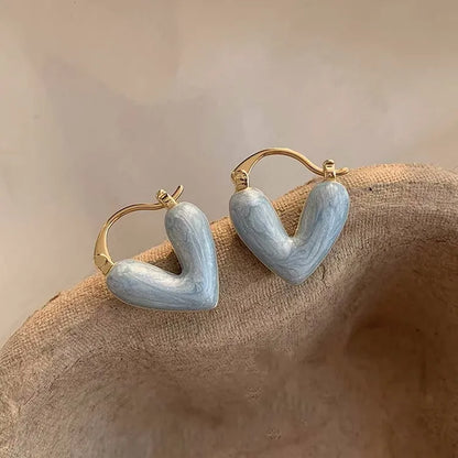 2023 Mode Hartvormige Stud Oorbellen voor Dames - Koreaans Geïnspireerde Elegante Lichtgewicht Luxe Liefdesdruppels - Chique Sieraad Cadeau voor Meisjes