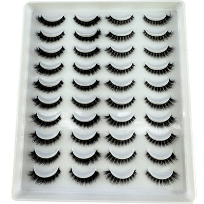 2023 Premium 20 Pairs Natuurlijke Lange 3D Minks Valse Wimpers Makeup Kit - Prachtig Gecontroleerde Mink Wimper Extensies voor Verbluffende Ogen!