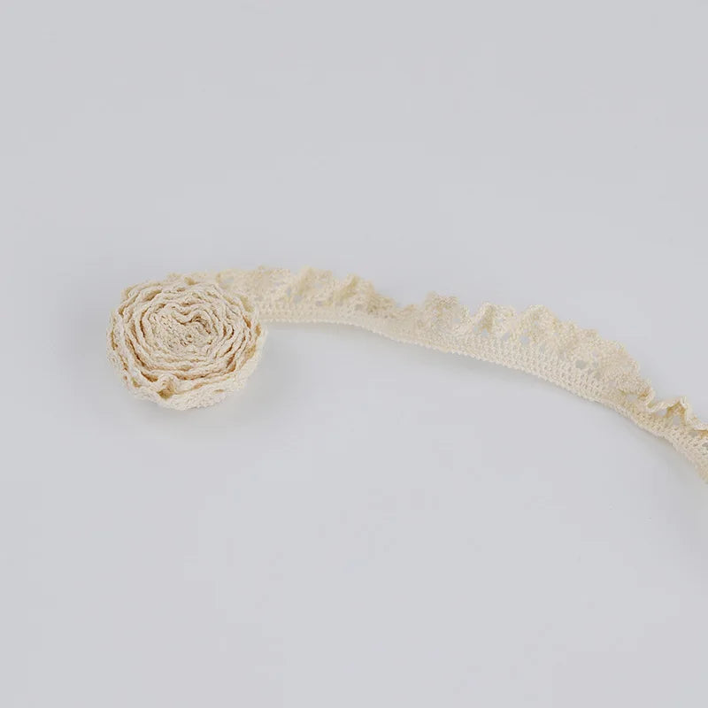 Elastic Cotton Lace Trim Scalloped White Pink Lace Ribbon Sewing Accessories DIY Clothing Crafts