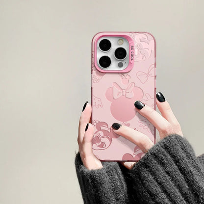 Disney's Schattige Mickey & Minnie Mouse Back Shadow iPhone Hoes - Perfecte Pasvorm voor 11 Pro Max, 12, 13, 14, 15, 16, en alle modellen, inclusief 7, 8 Plus, XR, XS Max, en Mini!