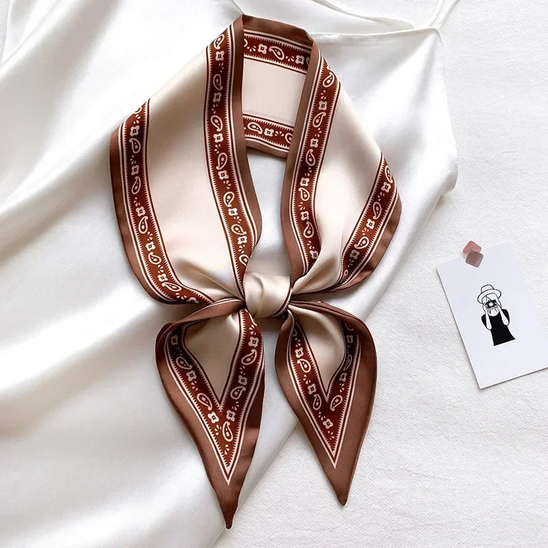 Trendy Floeiende Satijnen Zijde Haar Riem Sjaal voor Vrouwen – Stijlvolle Nekstrik, Tas Sjaal en Skinny Haarband – 2024 Collectie