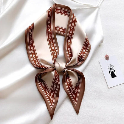 Trendy Floeiende Satijnen Zijde Haar Riem Sjaal voor Vrouwen – Stijlvolle Nekstrik, Tas Sjaal en Skinny Haarband – 2024 Collectie