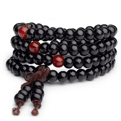 Elegant 8mm Boeddhistisch Natuurlijke Sandelhout Mala Armband - 108 Kralen Meditatie Gebed Accessoire voor Mannen & Vrouwen