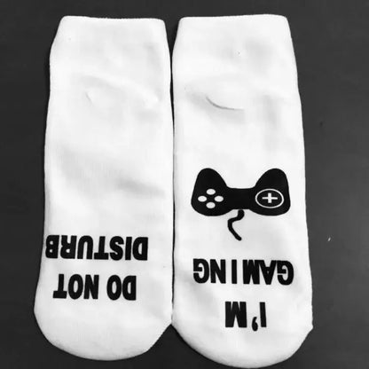 Trendy Ademend Korte Katoenen Sokken met Grappige 3D Skull Letterprint voor Mannen – Stijlvolle Laag Model Sport Boot Sokken