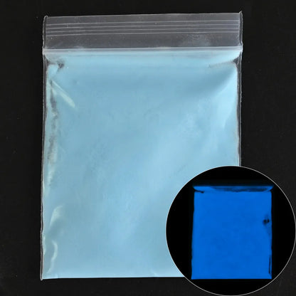 10g Blauw Groene Gloei-in-het-Donker Nagelpoeder - Luminieuze Pigmentstof voor Indrukwekkende Sieraden en Knutsel Decoraties