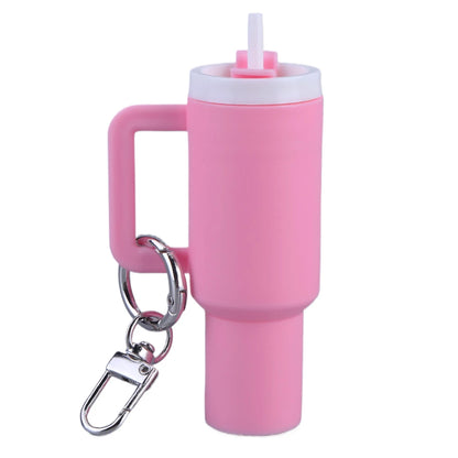 Schattige Mini Tumbler Sleutelhanger - Veelzijdige Chapstick Houder & Charmante Handtas Accessoire voor Schooltassen!