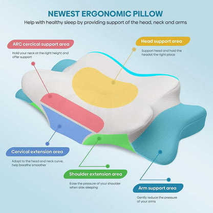 Pulatree Ergonomisch Geheugenfoam Kussen: Zeg Vaarwel Tegen Nek- en Schouderpijn met Ons Geurloos Cervicaal Steunkussen!