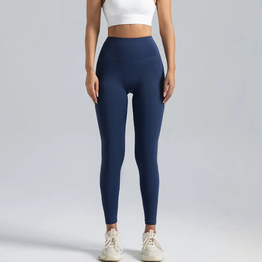 Stijlvolle Hoge Zwarte Leggings voor Vrouwen – T-Line Vrij, Heuplift, Buikcompressie, Perfect voor Yoga en Hardlopen!