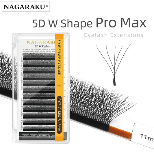 NAGARAKU 5D W-vorm Mega Volume Wimperextensions Bundle - Ultra Zacht, Volle Dichtheid Premade Fan Wimpers voor Verbluffende Looks!