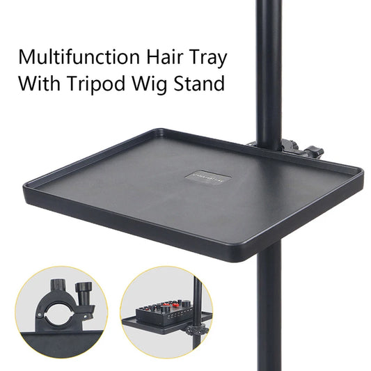 Veelzijdige Haartray voor Tripod Pruikstandaard - Moeiteloze Haarpruikgereedschappen, Inclusief Haakclips, Schaar, Kam en Kaarthouder!