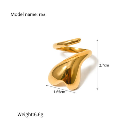 2025 Retro Hollow Zirconringen voor Vrouwen – Luxe Gouden Slangontwerp Trendsettende RVS Sieraden