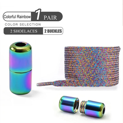 Levende Elastische Veters zonder Knoop met Kleurrijke Gespen – Perfect voor Kinderen en Volwassenen! Stijlvol, Makkelijk te Dragen en Verbreed voor Comfort!