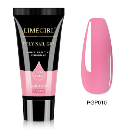 LIMEGIRL 30ml Glanzend Nageluitbreidingsgel - Kristal-Infused Acryl Poly UV Formule voor Snelle en Gemakkelijke Manicures!