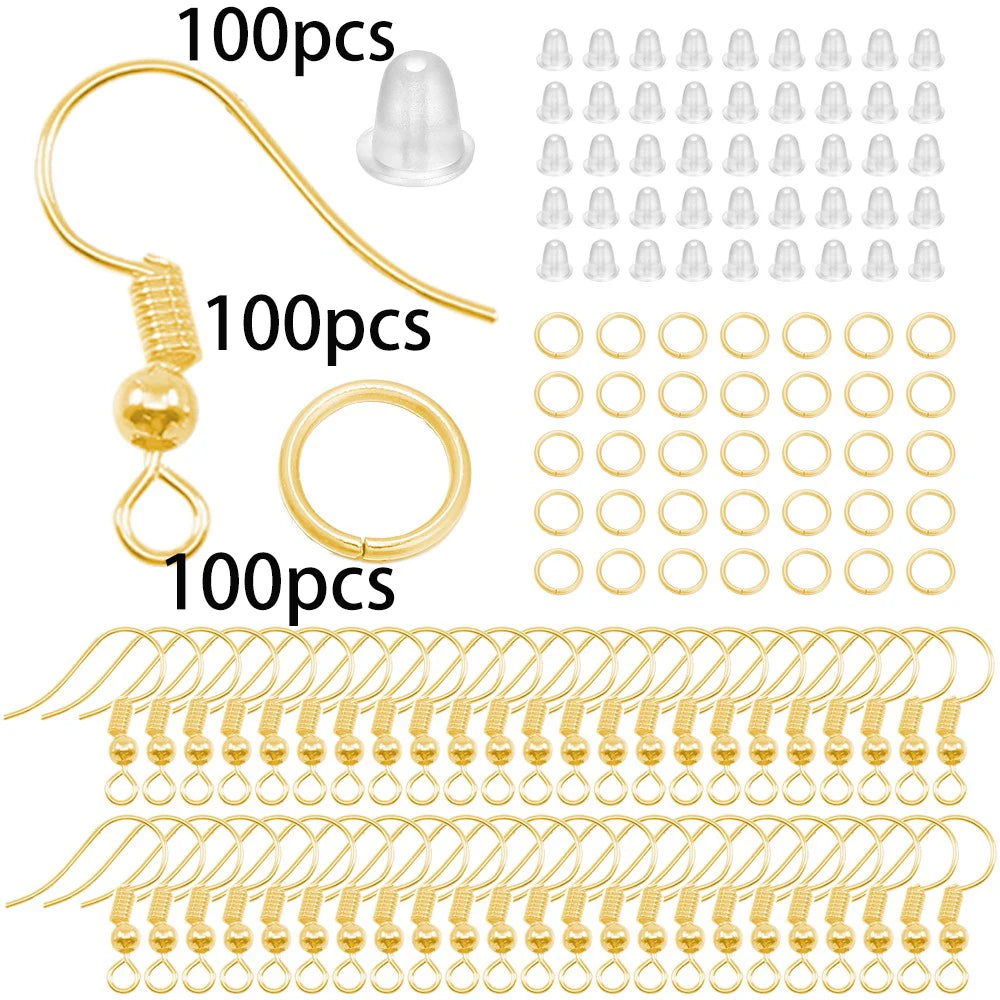Schmuckzubehör Set 370 Teile Karabinerverschlüsse Biegeringe Endkappen für DIY Schmuckherstellung