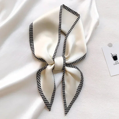 Trendy Floeiende Satijnen Zijde Haar Riem Sjaal voor Vrouwen – Stijlvolle Nekstrik, Tas Sjaal en Skinny Haarband – 2024 Collectie