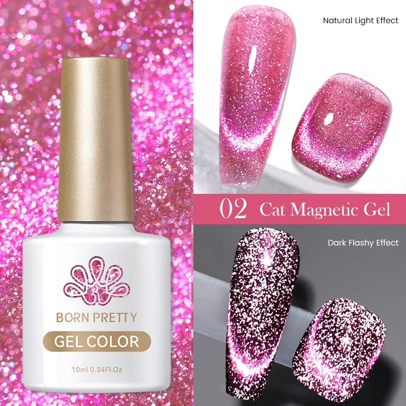 Betoverende Zilveren Maanlicht Kat Magnetische Gel Nagellak - Witte Licht Sprankelende Glitter, Semi- Permanente Nagellak (10ml)