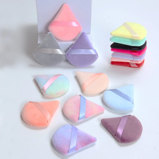 Set van 2 Luxe Driehoekige Make-up Sponsjes - Zachte Fluwelen Blending Beauty Puffjes voor een Perfecte Foundation Toepassing