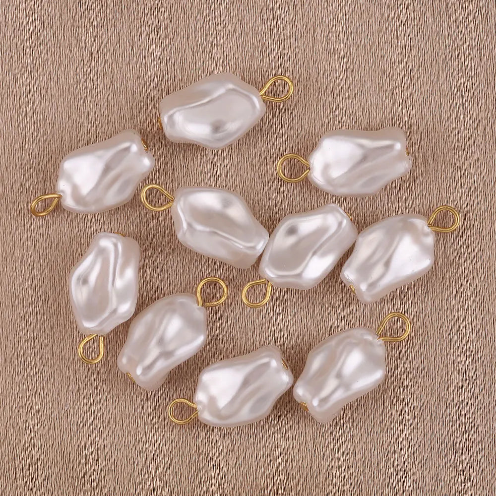 Imitation Pearl Charms for Jewelry Making Heart Round Pendants DIY Earrings Necklaces Craft Supplies