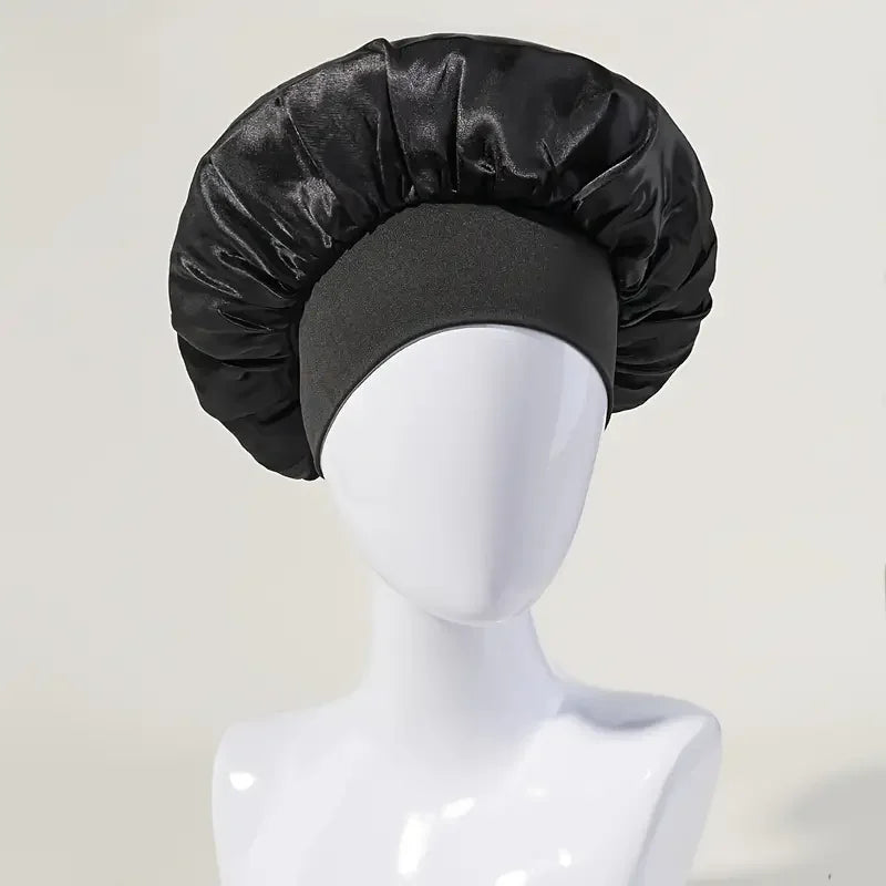 Satin Bonnet Silk Hair Bonnet Sleeping Sleep Bonnets Large Wide Soft Band for Curly Hair Braids Women's Night Cap for Hair Care